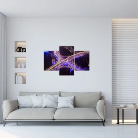 Tablou cu o interesecție mare noapte (90x60 cm)