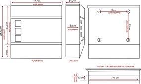 Cutie postala design cu fereastra Antracit