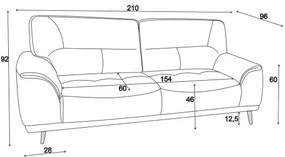 Canapea trei locuri LIVORNO, bej