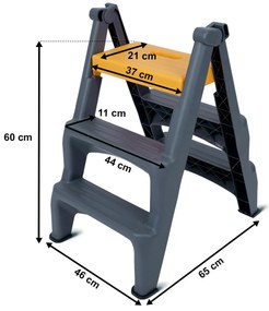 Scară din plastic cu două fețe 4Home Dual, 3 trepte