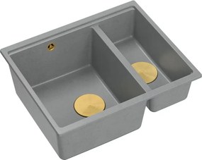 Chiuveta compozit sub blat Quadron Logan 150 gri - auriu 56x46 cm
