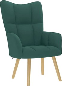 vidaXL Scaun de relaxare, verde închis, material textil