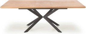 Masa extensibila LEGARTO, stejar/negru, 160/200x90x76 cm
