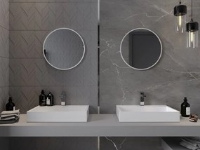 Mexen Loft oglindă de baie rotundă 50 cm, ramă albă - 9850-050-050-000-20