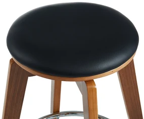 Scaun bar Hermes, negru, 58x58x77 cm