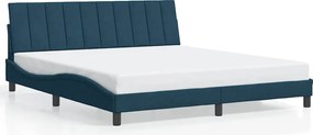 vidaXL Cadru de pat fără saltea, Hanko, albastru, 180x200 cm, catifea