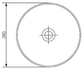 Lavoar pe blat alb 38 cm, rotund, Cersanit Crea