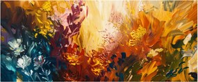 Tablou - pictură abstractă de flori (120x50 cm)