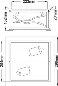Quintiesse QN-MORRIS-F - Plafonieră de exterior MORRIS 2xE27/60W/230V IP44 bronz