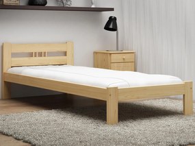 Pat ecologic din lemn Emilia 90x200 nevopsit cu somieră