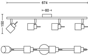 Spot MERANTI 4xGU10/35W/230V negru Philips