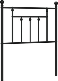 vidaXL Tăblie de pat de schimb metalică, negru, 75 cm