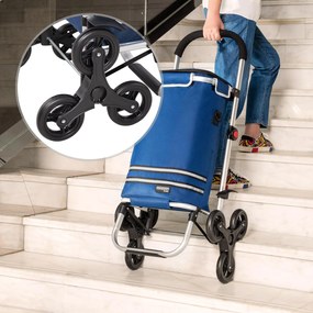 Deuba Coș de cumpărături cu roți - albastru