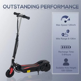 HOMCOM Trotineta Electrica pliabila inaltime reglabila 82-93cm frana 12km/h neagra | Aosom Romania
