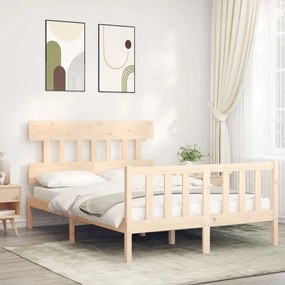 3193336 vidaXL Cadru de pat cu tăblie, 140x200 cm, lemn masiv