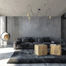 Lustră pe cablu TUBE 3xE27/10W/230V negru/auriu