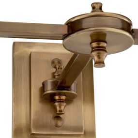 Aplica de perete moderna LUX dubla, finisaj brass cu abajur alb, Lexington Duble 108935 HZ