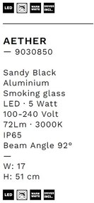 Tarus LED iluminat exterior decorativ IP65 AETHER H-51cm
