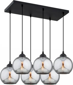 Brilagi - Lustră pe cablu DIOR 6xE27/60W/230V negru/gri fumuriu