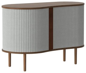 Comodă gri/maro joasă cu aspect de lemn de stejar cu ușă glisantă 100x67 cm Audacious – UMAGE