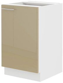 Dulap inferior de bucătărie sub chiuvetă Lavera 50 ZL 1F BB (Alb + Luciu cappucino). 1032388