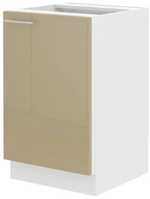 Dulap inferior de bucătărie sub chiuvetă Lavera 50 ZL 1F BB (Alb + Luciu cappucino). 1032388