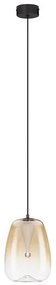 Pendul LED modern, Metal, Sticla, Chihlimbar, OBLO