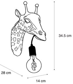 Lampă de perete vintage neagră - Animal Girafă