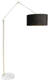 Lampa de podea moderna cu abajur din catifea aurie neagra 50 cm - Editor