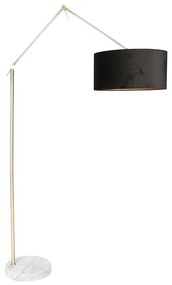 Lampa moderna abajur velur auriu negru 50 cm - Editor