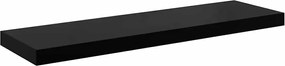 vidaXL Raft de perete suspendat negru extralucios, 80x23,5x3,8 cm, MDF