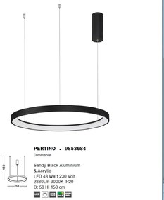 Lustra LED design modern circular PERTINO negru 48W NVL-9853684
