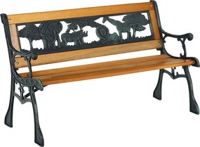 Banca pentru copii NADAZA, negru/stejar, lemn/metal, 82x40x48 cm
