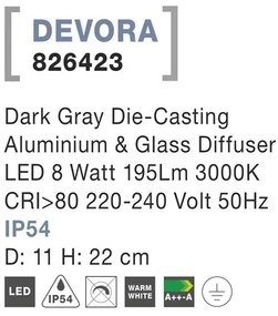 Mini Stalp LED iluminat exterior IP54 DEVORA H-65cm NVL-826423