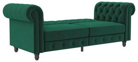 Canapea verde-închis extensibilă cu tapițerie din catifea 236 cm Felix – Støraa