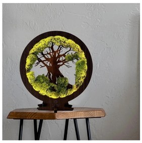 Li-Go 23604/DUB2 - Decorațiune de masă LED reglabilă, 12W/230V, 20x22 cm, finisaj stejar