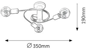Rabalux 2096 - Lustră aplicată CARLY 5xE27/15W/230V negru