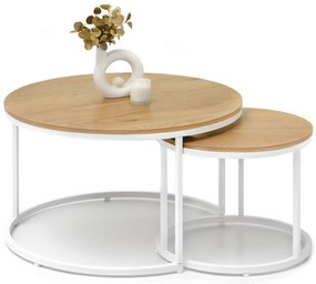 Măsuță de cafea Klara (stejar + alb). Promo -10%. 1111627