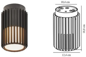Mini Plafoniera exterior design nordic IP54 Aludra seaside negru