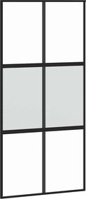 vidaXL Ușă glisantă, negru, 102,5x205 cm, sticlă securizată/aluminiu