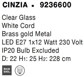 Lustra, Pendul design modern CINZIA 22cm