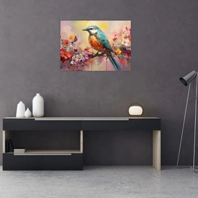 Tablou pe sticlă - Pictura de o pasăre (70x50 cm)