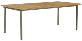 Set mobilier de exterior, 9 piese, lemn masiv acacia si otel