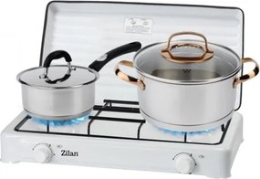 Aragaz 2 ochiuri ZILAN ZLN0025A, culoare alb utilizare numai GPL butelie,