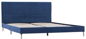 280954 vidaXL Cadru de pat, albastru, 160 x 200 cm, material textil