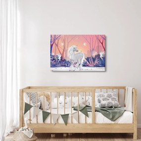 Tablou - Unicorn în pădurea fermecată (90x60 cm)