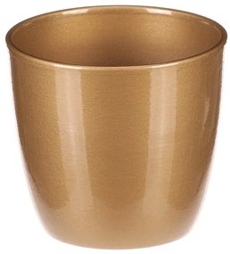 Vase de flori din ceramică Teracotă, diametru 12cm, auriu