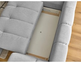 Colțar gri deschis extensibil/cu spațiu de depozitare (cu colț pe partea stângă/în formă de ”L”) Fuji – Bobochic Paris