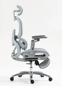 VIGOCHAIR ULTRA PRO Scaun ergonomic, spatar reglare verticala, suport lombar cu masaj si incalzire, sezut translatie, cotiere 6D, suport picioare, Full Mesh, Gri