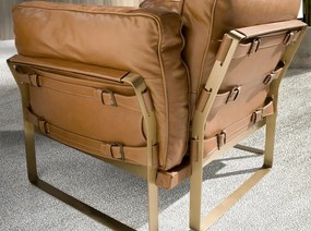 Fotoliu LUX design italian Cowhide camel